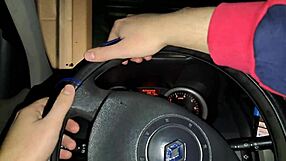 Horny Housewife FUCKS Delivery Guy Outdoor in Car