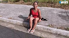 Blonde Flashes Big Ass at Market, Gets Caught