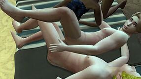 Why is trisal fucking her sister's friend in this alien monster hentai threesome?