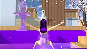 point of view cartoon fox girl dances on lap