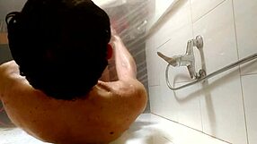 shower cam catches tight ass and big cock getting soaked with cum