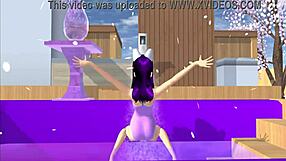 point of view cartoon fox girl dances on lap