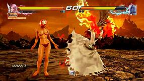 Alisa from Tekken 7 battles naked with exposed boobs in 3D vs reppuzan