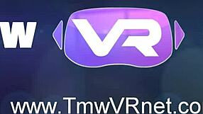 cindy shine chats with two guys in a casual vr scene