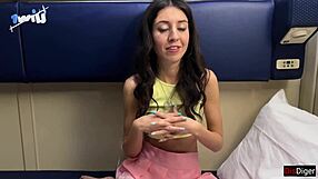 Cute 18-Year-Old Girl Loses Pussy in Card Game on Public Train