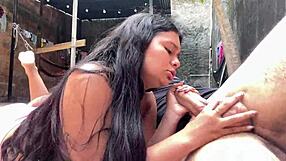 neighbor catches me naked convinces her to suck my cock