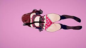 the hot kitten dances seductively and bends over looking for some milk