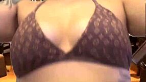 Wet Pussy Gapes In Toilet After Farting And Clothes Ripping With Big Natural Tits