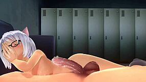 3D animated hentai with a teen getting a handjob and fucked