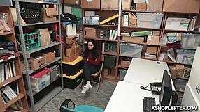 Monica Saige Riding LP Officer's Cock in Office Scene