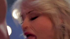 blonde honey sucking and swallowing big cock with facial