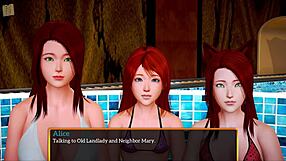 in my new family, the blonde milf with big tits and ass explores hentai adventures with redhead and small tits characters in cartoon game