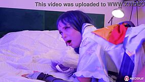 Bella Grey in hot cosplay craves monster cock and gets bent over blowjob