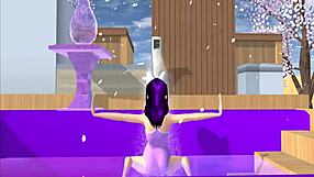 point of view cartoon fox girl dances on lap