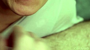 Intense close-up blowjob leads to mouthful swallow and cumshot