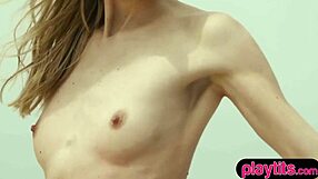 beautiful blonde skinny us babe francy torino performs sensual striptease