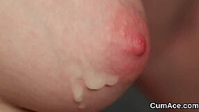 Unusual stunner gulps cum load from extreme blowbang