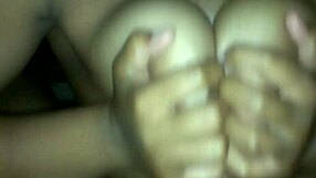 Watch as I cum between her ebony tits in this titty fuck