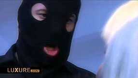 blindfolded orgy with dildo and double penetration