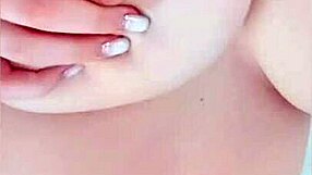 I'm overwhelmed watching this busty beauty tease her big nipples while parents sleep nearby - LuxuryOrgasm drives me wild!