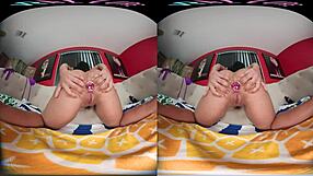 Oh, sexy Colombian babe fucks her ass with toy in VR!