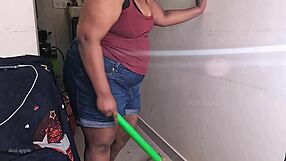 My friend's wife feels horny during sex call while cleaning