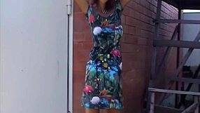 tamara, the cute eighteen year old model, gets topless outdoors, ripping her clothes to excite