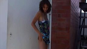 tamara, the cute eighteen year old model, gets topless outdoors, ripping her clothes to excite