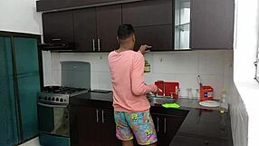 A latina teen craves a deepthroat blowjob with her uncle for breakfast.