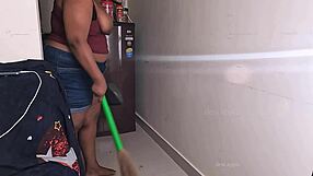 My friend's wife feels horny during sex call while cleaning