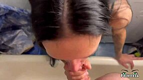 deepthroat fucking that slobbering stepmom in the shower