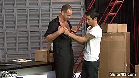 excited gays fucking at work with tattoos big cocks sucking blowjobs hardcore