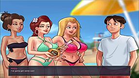 Summer Time Saga UNC Part 36 - Wild Beach Fun in Anime Style!