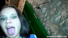 sizzling outdoor blowjob by the pool with amateurs