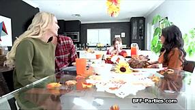 after dinner, we dove into a sloppy foursome with rimjobs and blowjobs.