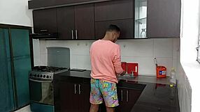 A latina teen craves a deepthroat blowjob with her uncle for breakfast.