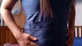 Nurse Prepares Seductively for Workday