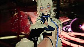 Cyber babe performs lap dance leading to space fuck in VRChat ERP