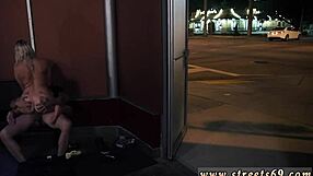 Outdoor double blowjob with cute tiny amateur valerie white