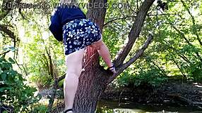 Horny Milf Fingering Herself Outdoors With Legs High