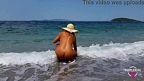 Big-boobed amateur wife gets her pierced nipples stretched
