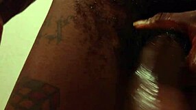 Tall dark chocolate hallelujah johnson uses new sex toy on big black cock