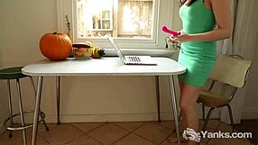 Girl Anne yanks her pulsating snatch with toys, reaching climax through dildo orgasm in softcore masturbation session.