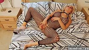 Does big black cock stretch hot blonde big tit fuck holes in group interracial swingers action?