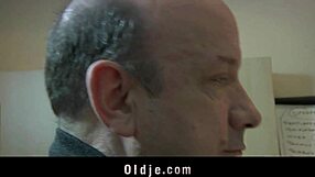 Slutty Nurse Checks Old Penis with Blowjob and Doggy Cum Swallowing