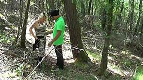 busty tattooed mature blonde gets anal fucked outdoors