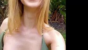 Slamming stepsister hard outside with wild cowgirl moves