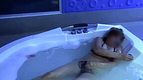 Beautiful Latina Stepmother Masturbates in Motel Jacuzzi Before Fucking