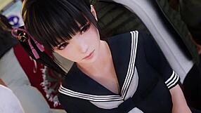 Koharu gets bent over and pounded hard on the train