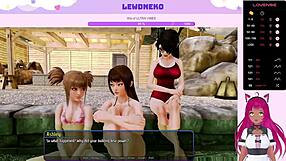 Vtuber Lewdneko teases with vibrator in Harem Hotel part 20.